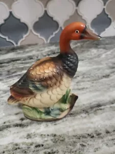 Vintage Action Lobeco Ceramic Duck Bird Figure Figurine Canvasback Japan Orange - Picture 1 of 14