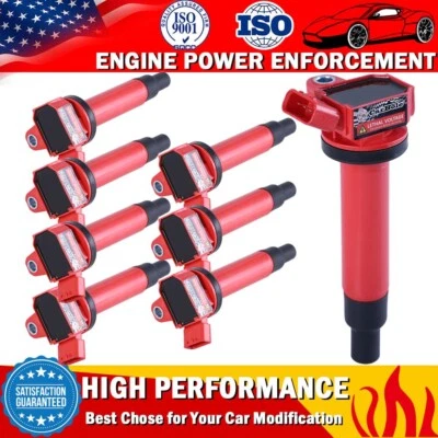 8 Pack Ignition Coil For Toyota Tundra Sequoia 4Runner V8 4.7L Lexus GS430 LS430 - Image 1 of 4