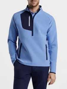 Peter Millar Galeforce Half Zip Pullover Golf Jacket Mens  Bonnet Blue Small New - Picture 1 of 8