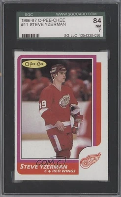1986-87 O-Pee-Chee Steve Yzerman #11 SGC 84 HOF - Image 1 of 2