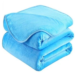 Soft Blanket Queen Size Fleece Warm Fuzzy Queen (90-Inch-by-90-Inch) Sky Blue - Picture 1 of 7