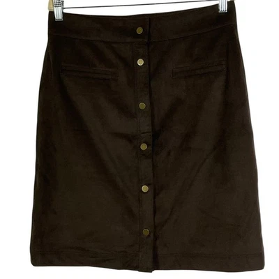 Saia Context for Lord & Taylor marrom chocolate camurça nova com etiquetas, tamanho 10 - Imagem 1 de 4