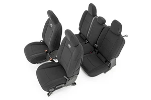 Rough Country Seat Covers, Black, for 20-25 JT Gladiator w/Factory Leather Seats - Bild 1 von 5