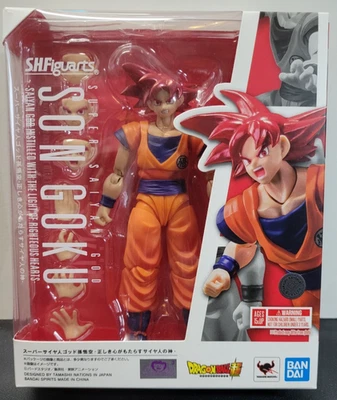 Boneco Bandai S.H.Figuarts Dragon Ball Super Super Saiyajin God Goku 6" na mão - Imagem 1 de 4
