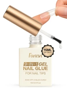 Pegamento de uñas en gel 9 en 1 para puntas de uñas acrílicas transparentes 28+ días súper fuerte largo L... - Imagen 1 de 6