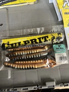 Raro Difícil de Encontrar 9” FAT MAX Culprit Worm CRAWDAD Color 5 paquetes CINTA COLA. - Imagen 1 de 8