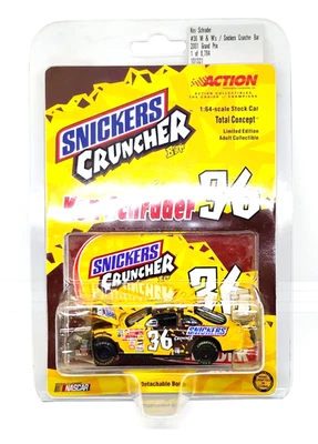 Ken Schrader #36 Snickers Cruncher Pontiac Nascar Action 1:64 Scale Diecast Car - Image 1 of 3