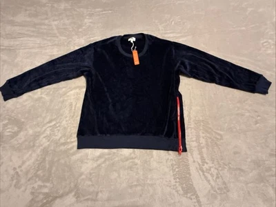 Sudadera Anthropologie Sundry de terciopelo azul marino para mujer talla 1 pequeña roja cremallera lateral Foto 1 de 4