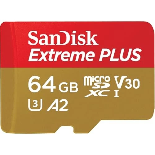 SanDisk Extreme PLUS 64 GB Class 3/UHS-I (U3) V30 microSDXC - 1 Pack - Image 1 of 1