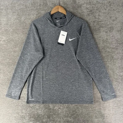 Nike Swim Dark Gray Long Sleeve Hydroguard Hooded T-Shirt Men’s Large $60 NWT - Image 1 of 4