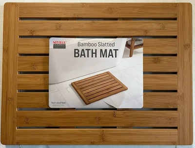 Alfombra de baño de bambú nueva en caja 24" W x 18" Lx 0,84" H Sevilla Classics envío gratuito Foto 1 de 4