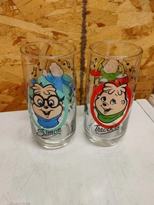 2er Set Vintage 1985 Chipmunks Simon & Theodore Bagdasarian Prod Gläser 5 7/8" - Bild 1 von 4