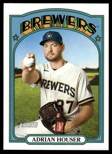 2021 TOPPS HERITAGE BASEBALL CARD ADRIAN HOUSER #583 MILWAUKEE BREWERS 7164 - Picture 1 of 2