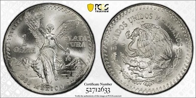 1988 Mexico Libertad Onza PCGS MS67 1 oz Silver Coin *Better Date* POP 208 - Image 1 of 4
