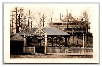 Black Hawk Watch Tower RPPC Entrance Street view Rock Island Illinois - Image 1 of 2