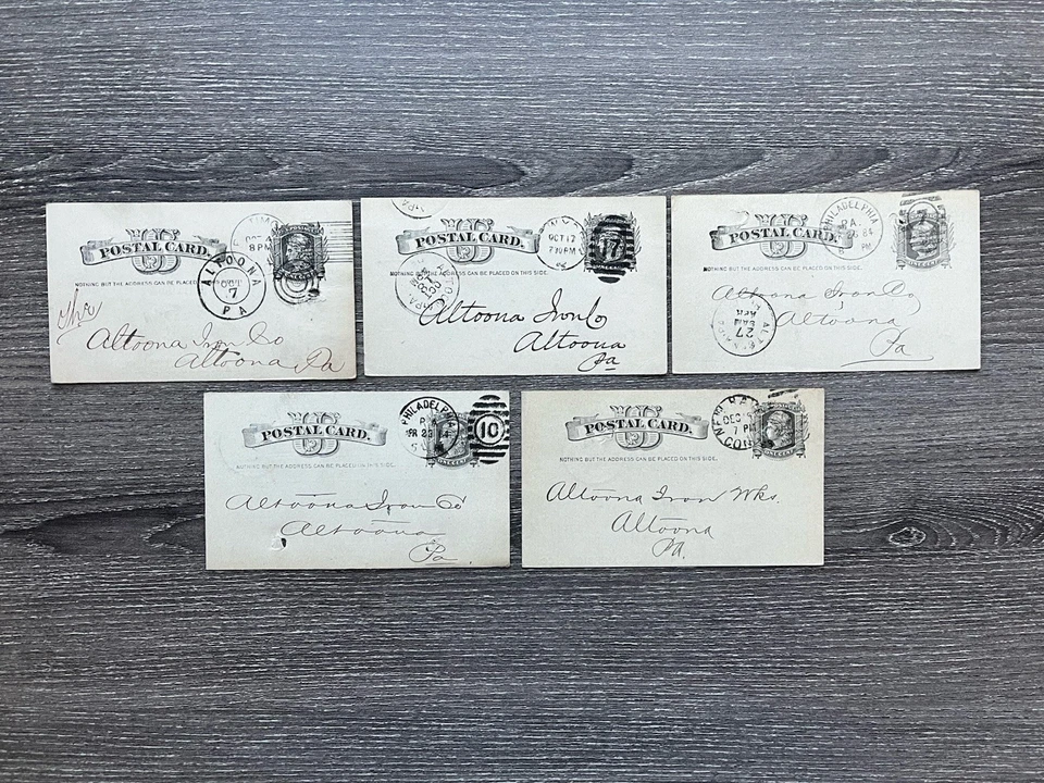 GandG Stamps US Late 1800’s Postal Card Used Lot Of 5 - Image 1 of 2