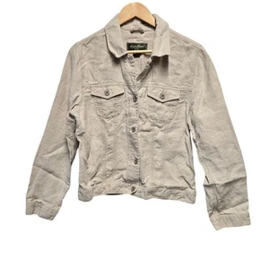Eddie Bauer Linen Jacket Medium Button Up Lightweight Light Beige/Khaki - Picture 1 of 6