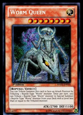 Yugioh! Worm Queen HA02-EN054 Secret Rare 1st Ed VLP - Image 1 of 2
