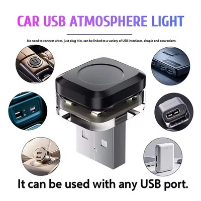 Color Mini USB Luz LED Coche Interior Estado de ánimo Neón Noches Atmósfera Lámpara Ambiental Foto 1 de 4