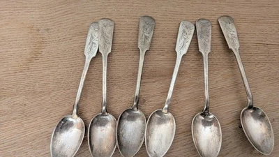 6 Löffel Russische Silber 84 (875) Zolotniki - Bild 1 von 4