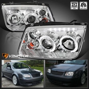Fits 1999-2005 Volkswagen Jetta/Bora Mk4 LED Halo Projector Headlights Fog Lamps - Picture 1 of 12
