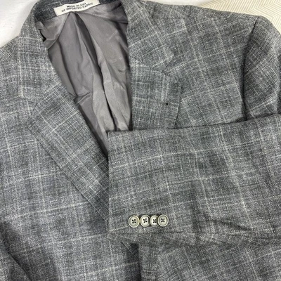 Blazer JOSEPH ABBOUD E.THOMAS Para Hombres 44Reg Italia Lana Seda Lino Edición Limitada Foto 1 de 4