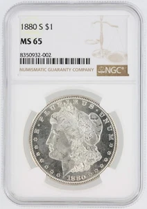 1880-S Morgan Silver Dollar NGC MS65 S$1 San Francisco Minted No Reserve - Picture 1 of 4