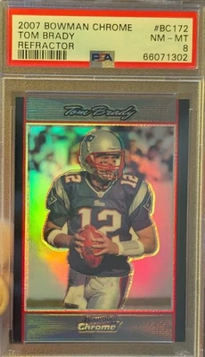2007 Bowman Chrome Refractor Tom Brady PSA 8 #BC172 RARE SP 🐐 TB12 Bucs Pat's!! - Image 1 of 4
