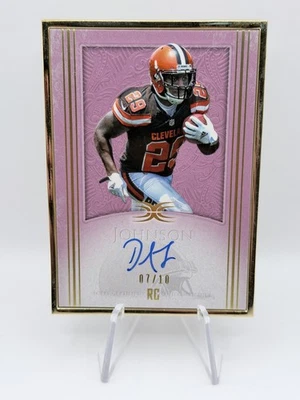 Duke Johnson - 2015 Topps Definitive Metal Framed Rookie Auto Pink /10 RC SSP - Image 1 of 3