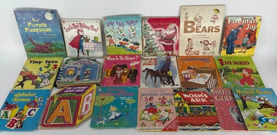 Vintage 1950s-70s Rand McNally Tell-A-Tale Elf Children’s Book Lot of 21 Classic - Image 1 of 4