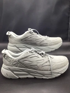 Hoka Men’s Size 11.5 One One U Clifton L Suede Limestone/Grey 1122571/LLTN - Picture 1 of 5