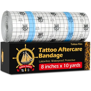 Tattoo Aftercare Bandage, 8"X 10 Yard, Tattoo Waterproof Bandage, Second Skin Ta - Picture 1 of 12