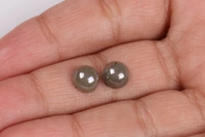 2 Pcs 2.30Cts Natural Loose Cabochon Diamond Gray Color Loose Diamond Pair D03 - Foto 1 di 8