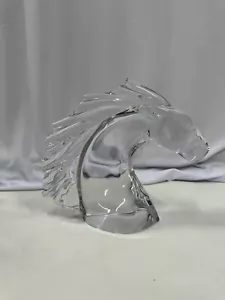 DAUM FRANCE CRYSTAL HORSE HEAD “TETE DE CHEVAL” FIGURINE DEMEI - Picture 1 of 7