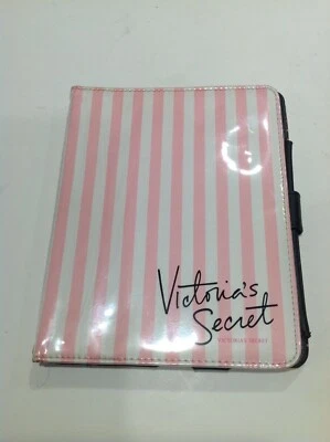 Victoria's Secret Rosa y Blanco Rayas iPad Tablet Estuche Libro Electrónico 7.5x9.5" Pulgadas Foto 1 de 4