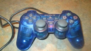 Official Genuine Sony PS2 PlayStation DualShock 2 Blue Controller SCPH 10010 - Picture 1 of 5