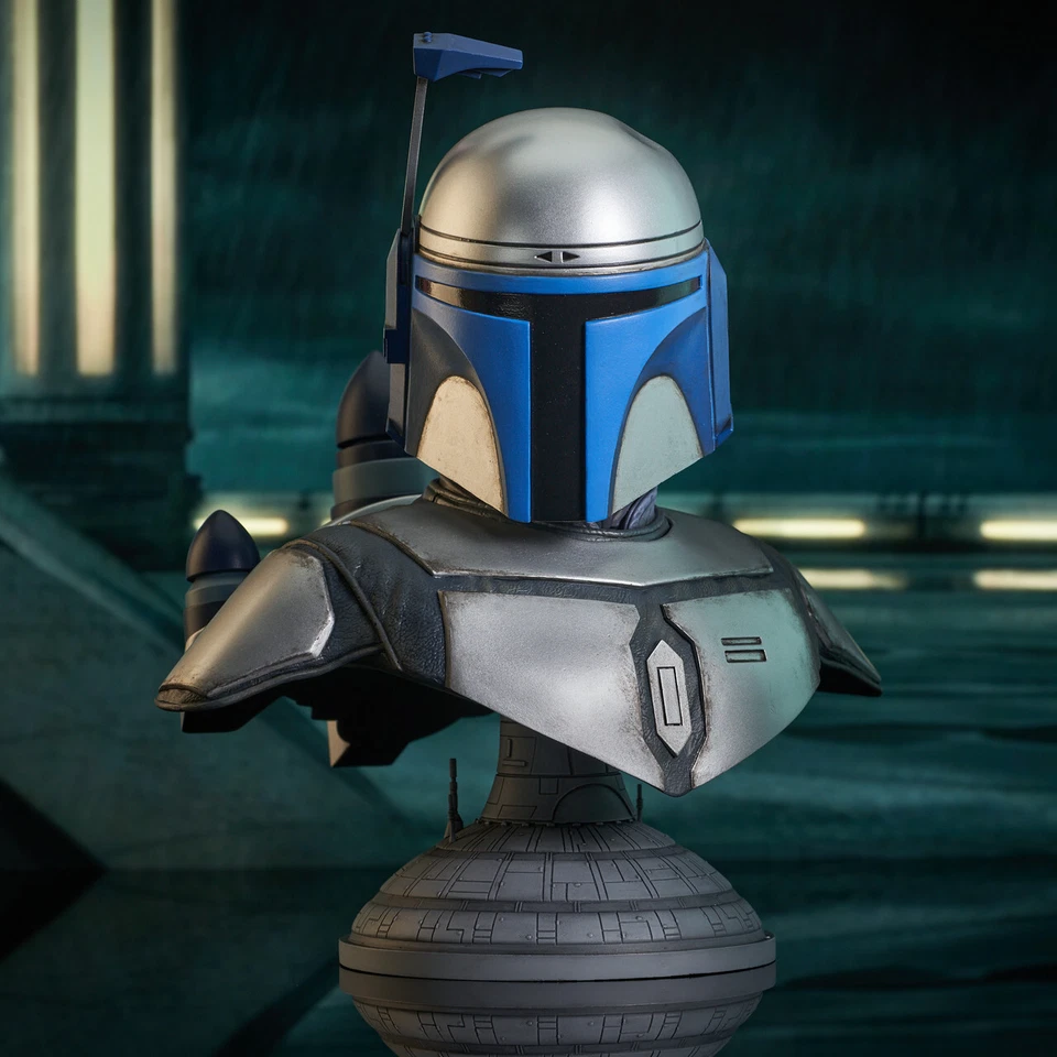 BUSTO GENTIL LEYENDAS GIGANTES EN 3D STAR WARS AOTC JANGO FETT ESCALA 1/2 NUEVO Foto 1 de 4