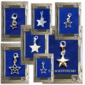 CHARM ANHÄNGER STERN STAR STERNE 7 VARIANTEN ECHT 925er SILBER für KETTE+ARMBAND - Bild 1 von 8