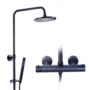 Thermostatic Rain Shower System Mixer Faucet Sets Triple Function Black set - Bild 1 von 8