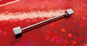 Vintage Classic Barbell Collar Stay Bar Clasp Clip Silver Tone Square Cube b - Bild 1 von 5