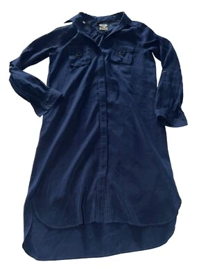 Suzi Chin For Maggy- Navy Blue Roll Up Sleeve w/ Pockets - Image 1 of 2