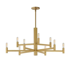 Natural Aged Brass Nine Light Chandelier from the Emana Collection - Picture 1 of 1
