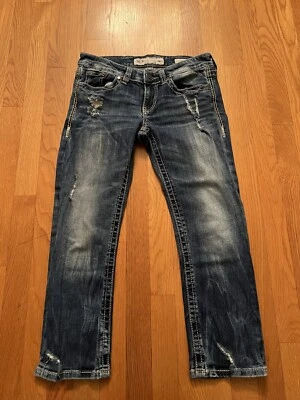 Pantalones de mezclilla vintage BKE para mujer talla 28 Bootcut Sabrina Y2K desgastados Foto 1 de 4