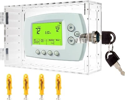 Universal Thermostat Lock Box With Key,Clear Large Thermostat Cover For On Guard - Image 1 of 4