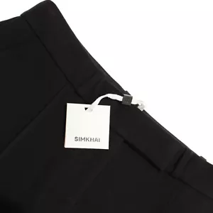 Jonathan Simkhai NWT Dress Pants Size 4 US Wide-Leg In Black Polyester Blend - Picture 1 of 14