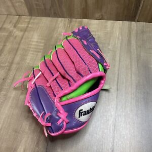 Franklin Mesh Tek Youth Baseball Glove RHT 22826 9 1/2 Inch Purple Green Pink