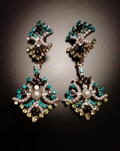 Modeschmuck Design Idemaria Italy, Swarovski Strasssteinen, Ohrchlips - Picture 1 of 9