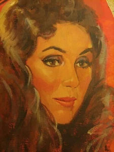 Vtg 80's LG ORIG PAINTING CHER from RIVIERA CASINO WALL LAS VEGAS OOAK Splash🎉 - Picture 1 of 12