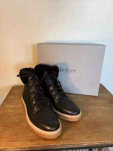 Botkier Winter Fur Trimmed Leather Ankle Boots Size 8.5 - Picture 1 of 6