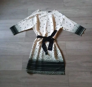 M&S Cream Black & Green Floral Tunic Dress Occasion Holiday Smart NWOT UK12 - Picture 1 of 19